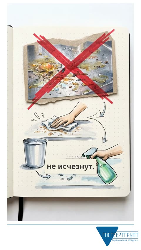 Кадр из ролика «Помыть и продезинфицировать — два разных действия»